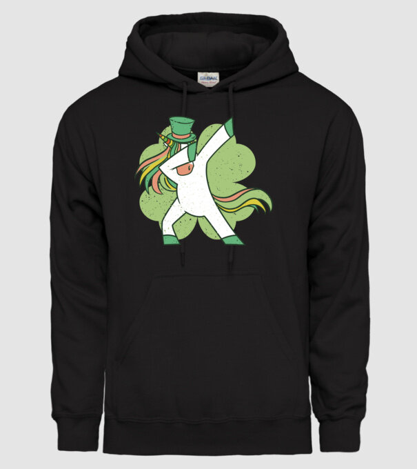 St Patrick Unicorn DAB model negru pe tricou