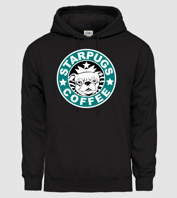 Starpugs Coffee model negru pe tricou