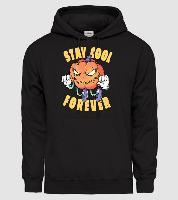 Dovleac de Halloween Stay Cool Forever model negru pe tricou