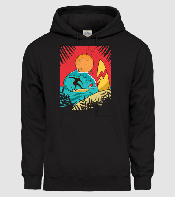Afiș Surf model negru pe tricou