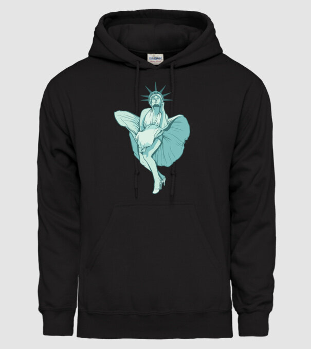 Statuia Libertății rușinos model negru pe tricou