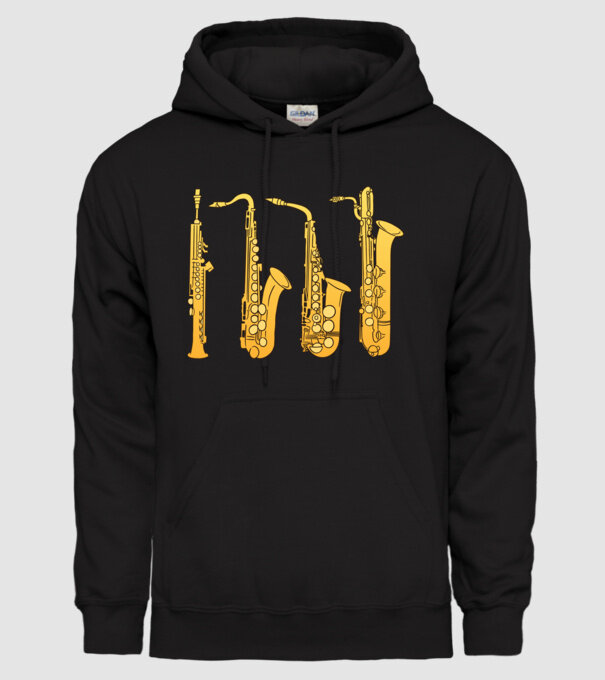 Saxofoane model negru pe tricou