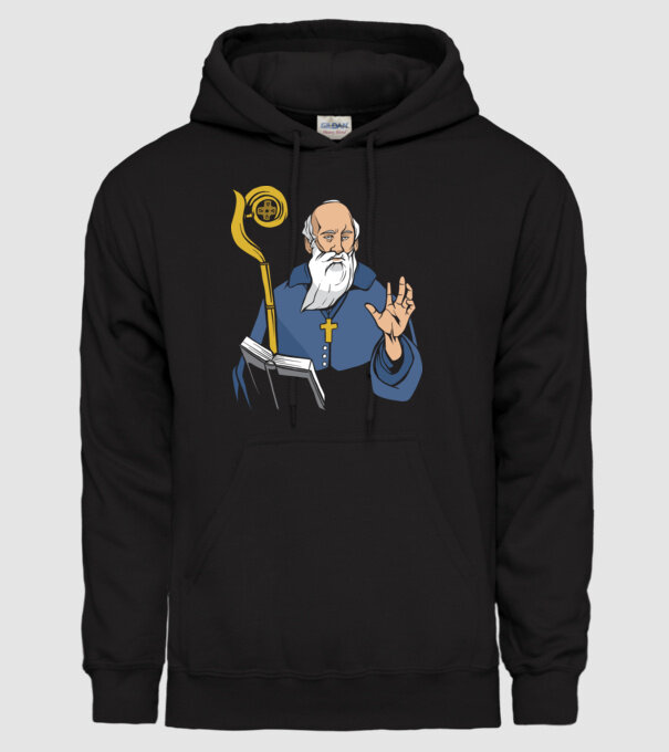 Sfântul Benedict model negru pe tricou
