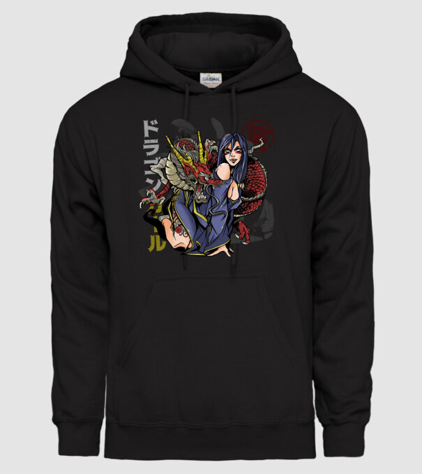 Dragon sexy Anime model negru pe tricou