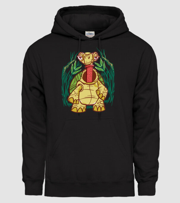 Gât Broască țestoasă model negru pe tricou