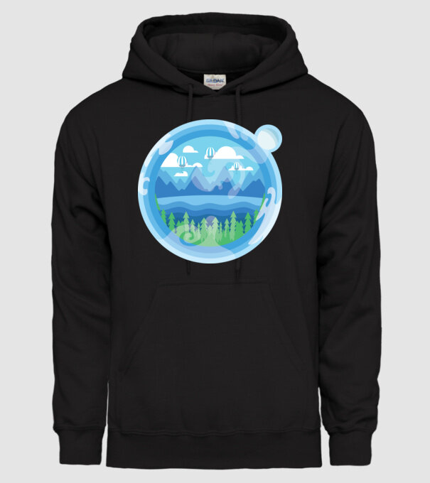 Natură model negru pe tricou