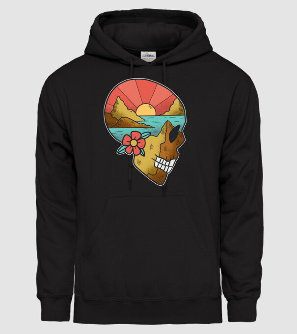 Natură Craniu model negru pe tricou