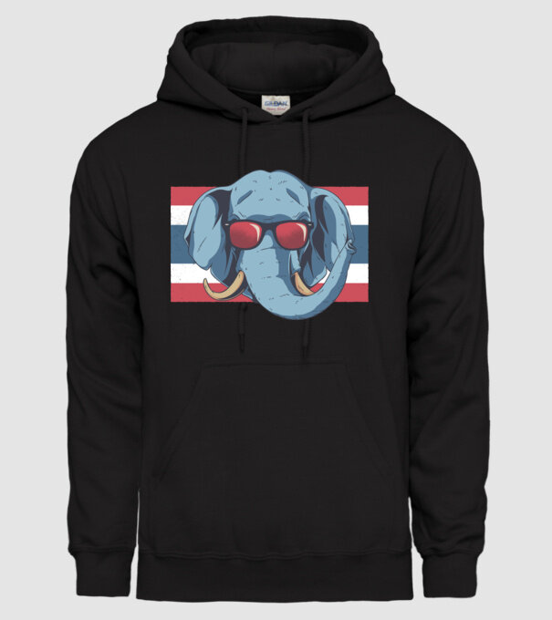Thailanda Elefant tricou model negru pe tricou