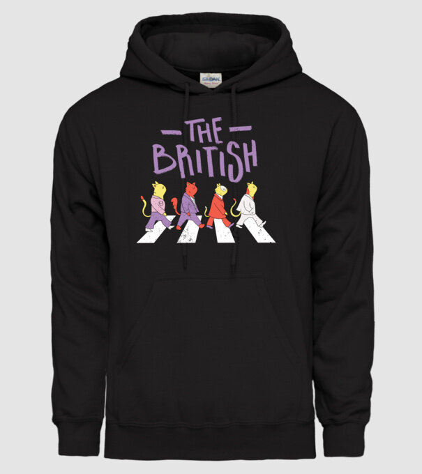 The British Pisicuțe model negru pe tricou