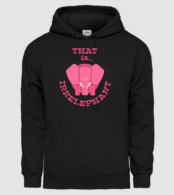 This is irrelephant model negru pe tricou