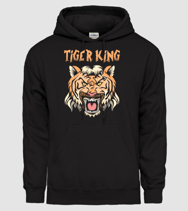 Tiger King model negru pe tricou