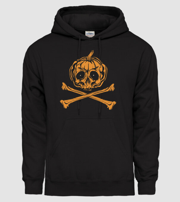 Dovleac craniu Halloween model negru pe tricou
