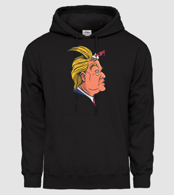 Trump Păr model negru pe tricou