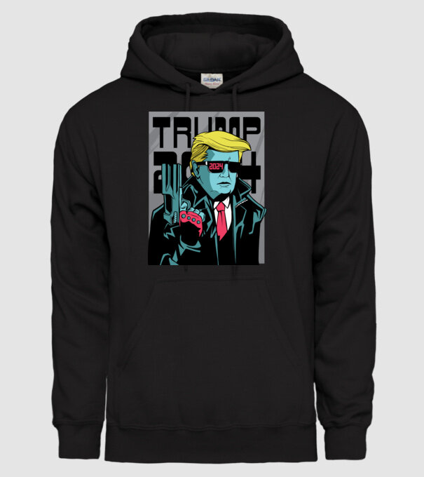 Trump Terminator 2024 model negru pe tricou