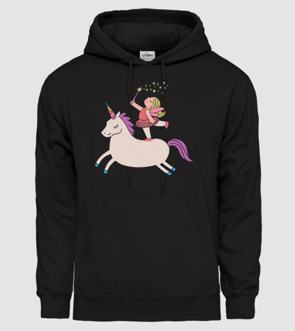 Zână Unicorn model negru pe tricou