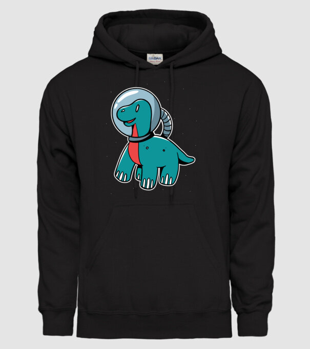 Dinozaur Astronaut model negru pe tricou