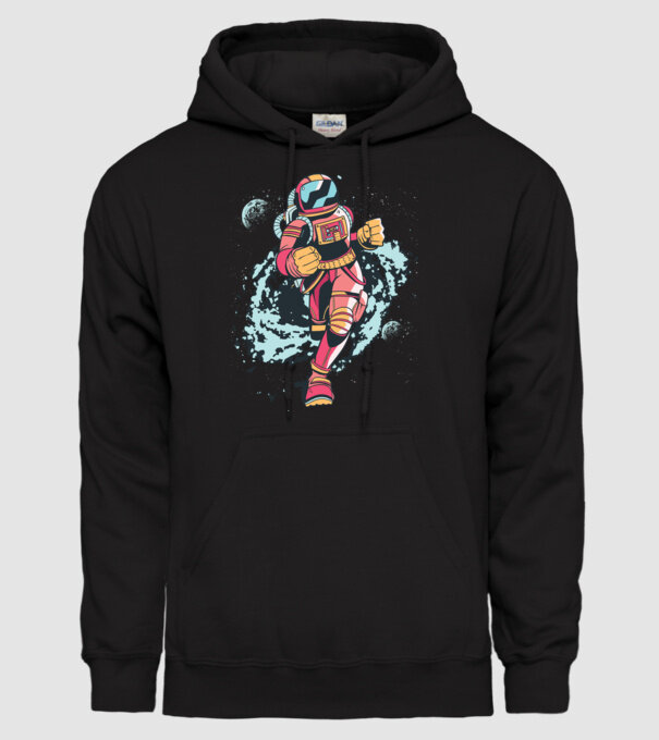 Alergare Astronaut model negru pe tricou