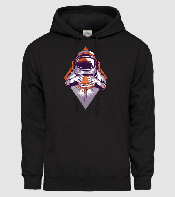Hamburger Astronaut model negru pe tricou