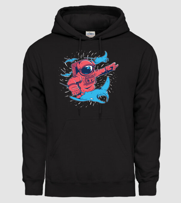 Diavol de mare gigant Astronaut model negru pe tricou