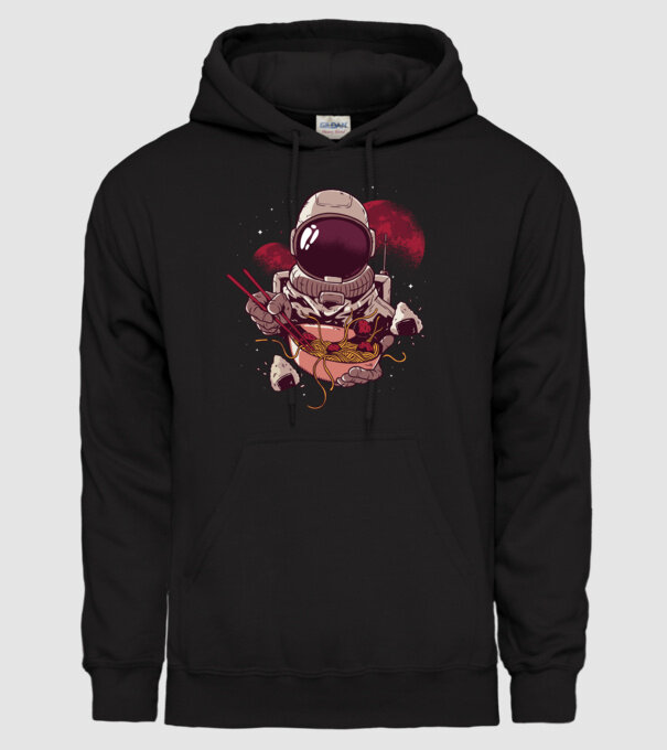 Astronaut Ramen model negru pe tricou
