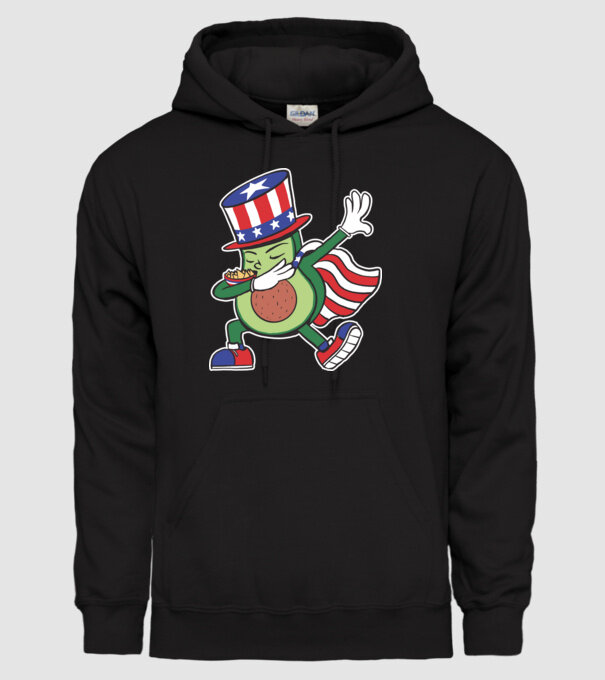SUA Avocado DAB model negru pe tricou