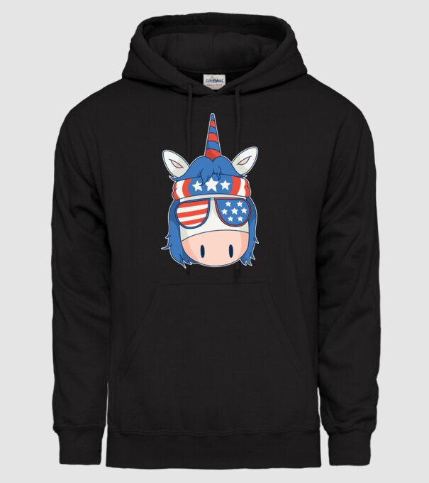 SUA unicorn model negru pe tricou