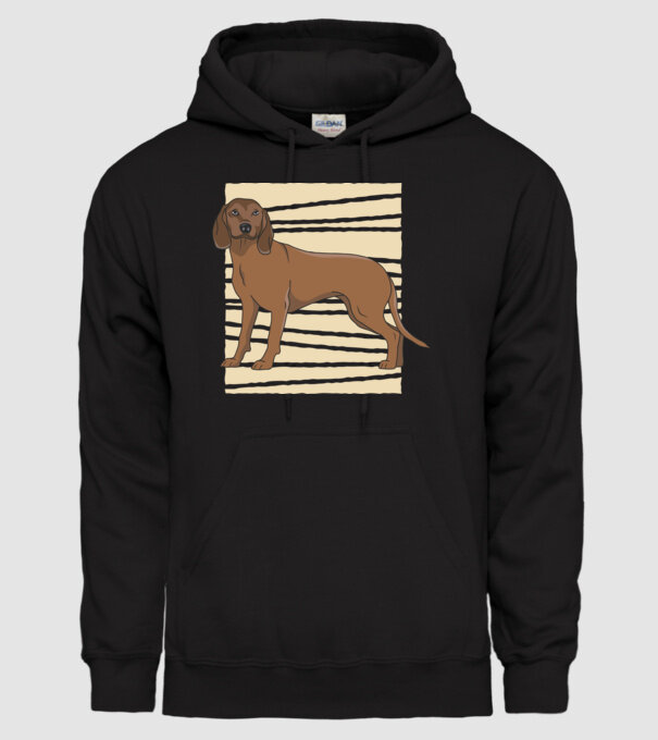 Câine de vânătoare model negru pe tricou