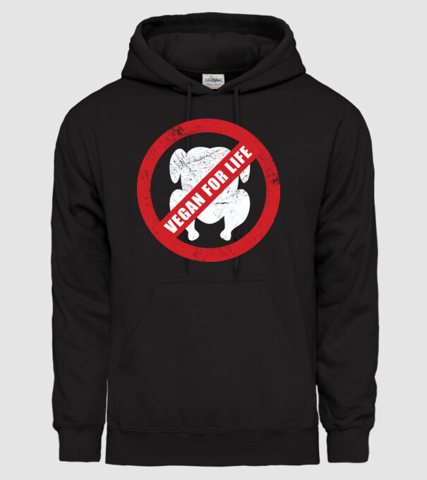 Vegan pe viață model negru pe tricou