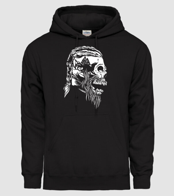 Craniu Viking model negru pe tricou