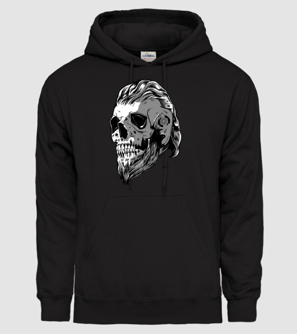 Craniu Viking model negru pe tricou