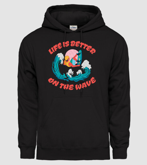 Wakeboard - Life is better on the wave model negru pe tricou
