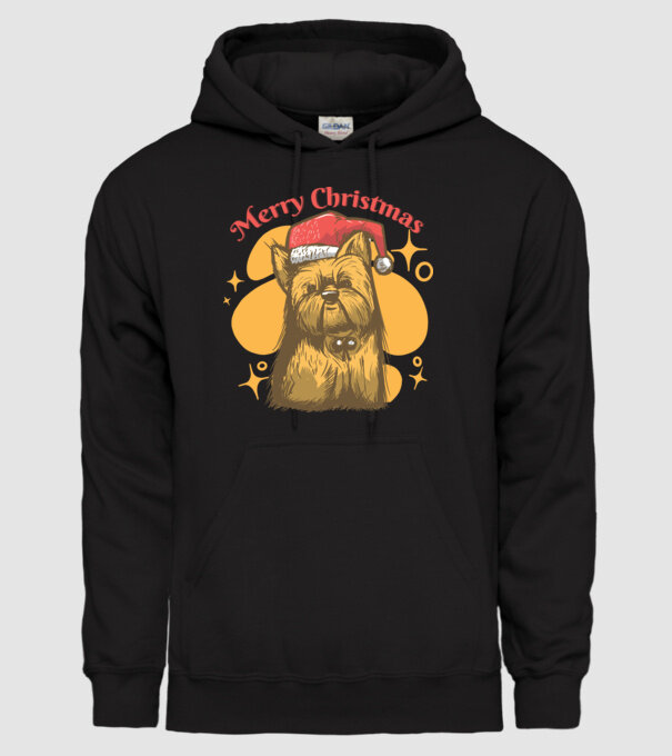 Crăciun Yorkie model negru pe tricou