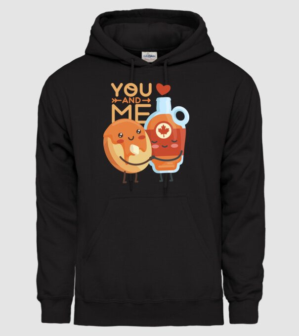 'You and Me tricou cuplu pentru Valentine''s Day' model negru pe tricou