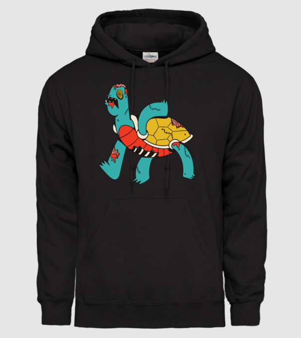 Broască țestoasă Zombie model negru pe tricou