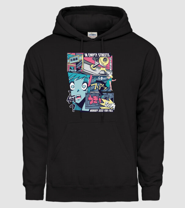 Anime Vaporwave Benzi desenate Skateboard model negru pe tricou