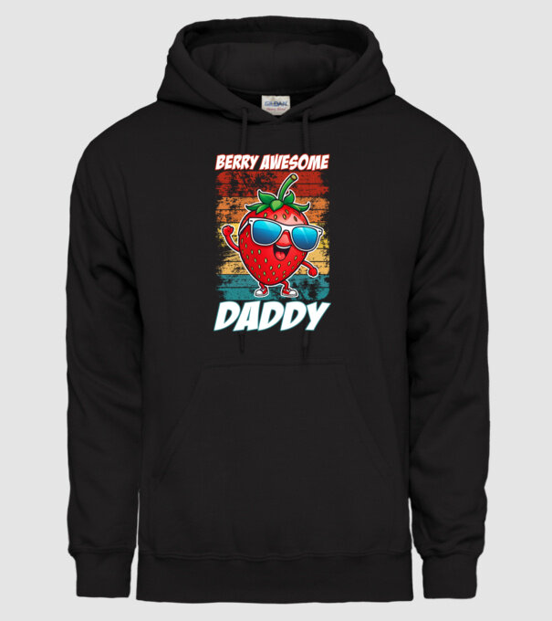 Berry Awesome Daddy Strawberry model negru pe tricou