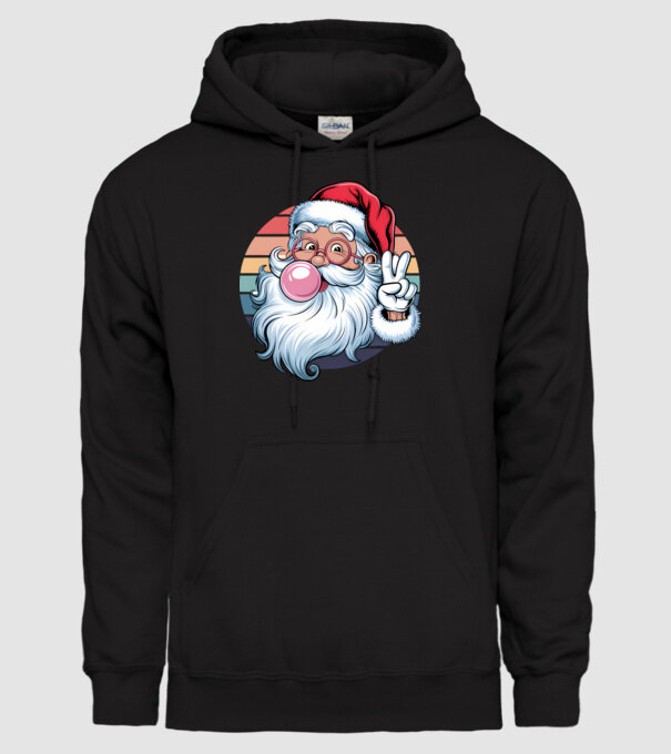 Bubble gum santa model negru pe tricou