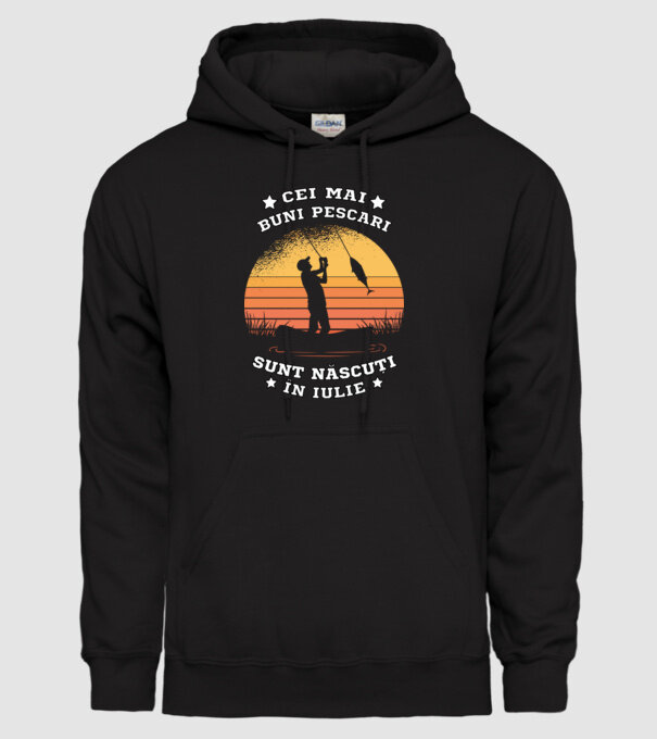 Cei mai buni Pescari sunt născuți în Iulie model negru pe tricou