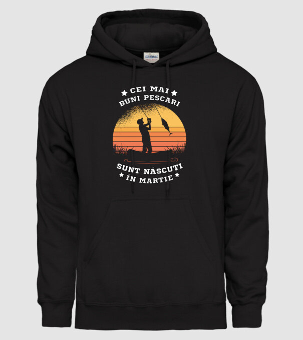 Cei mai buni Pescari sunt născuți în Martie model negru pe tricou