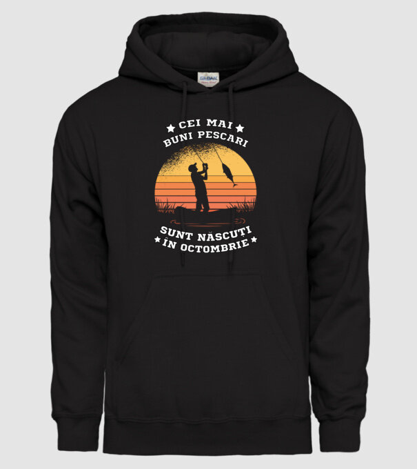 Cei mai buni Pescari sunt născuți în Octombrie model negru pe tricou