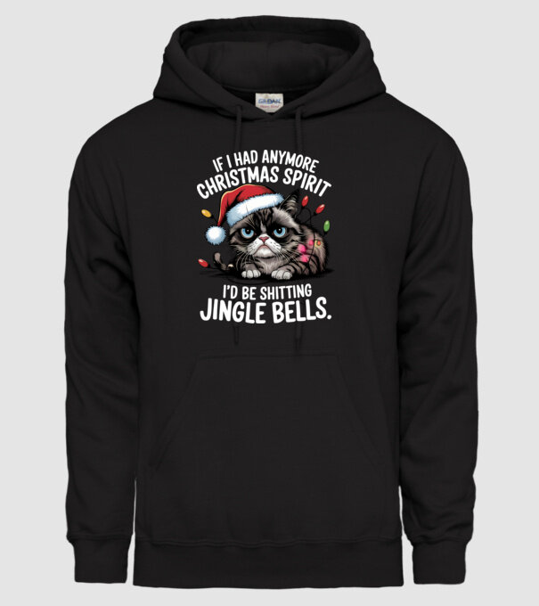 Christmas Spirit Grumpy Cat Negru model negru pe tricou
