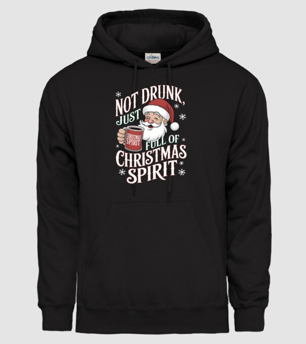 Christmas Spirit Santa model negru pe tricou