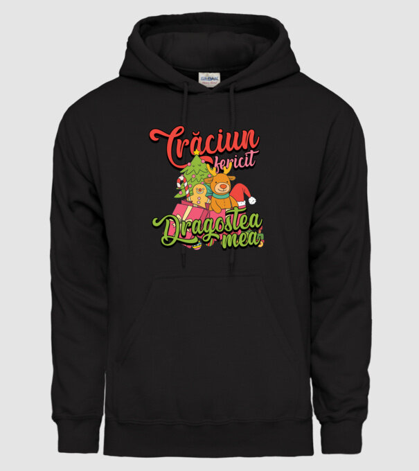 CRĂCIUN FERICIT DRAGOSTEA MEA model negru pe tricou