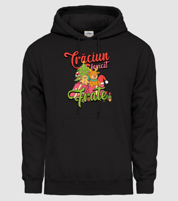 CRĂCIUN FERICIT FRATE / SORĂ model negru pe tricou