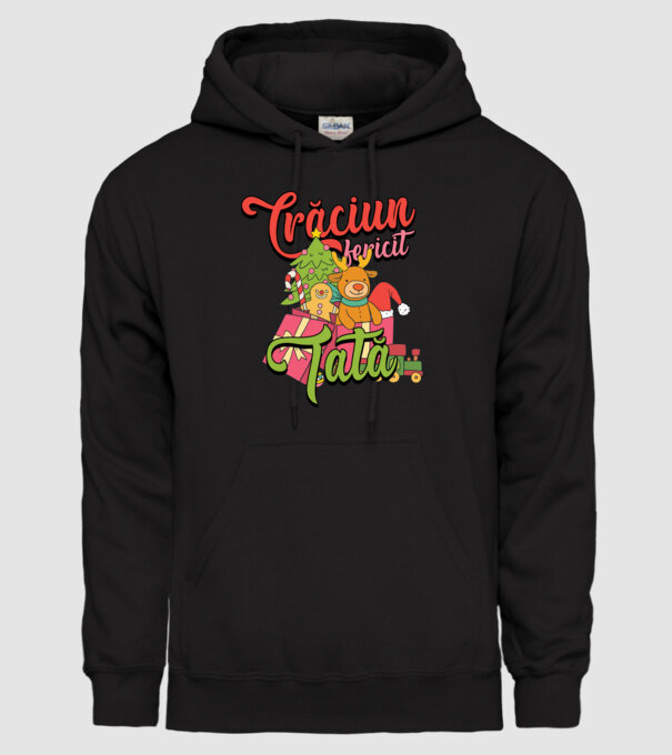 CRĂCIUN FERICIT TATĂ model negru pe tricou