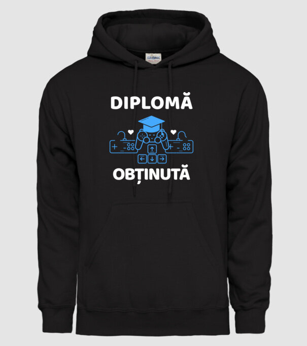 Diplomă obținută model negru pe tricou