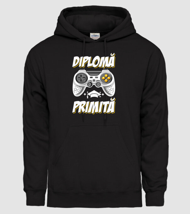 Gameri şcoală Diplomă model negru pe tricou