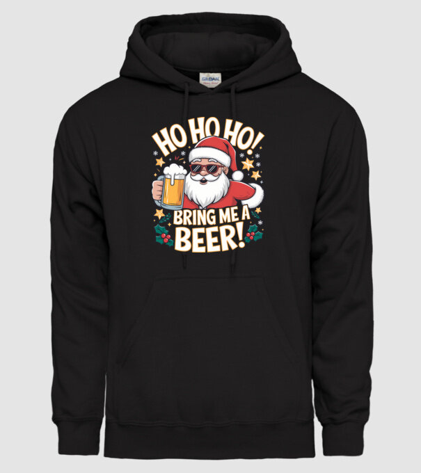 HO HO HO bring me a BEER santa Negru model negru pe tricou