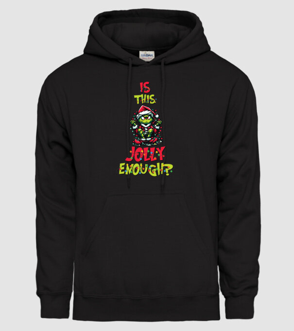 Is this jolly enough Grinch model negru pe tricou