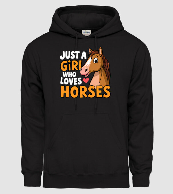 Just a girl who loves horses Negru model negru pe tricou